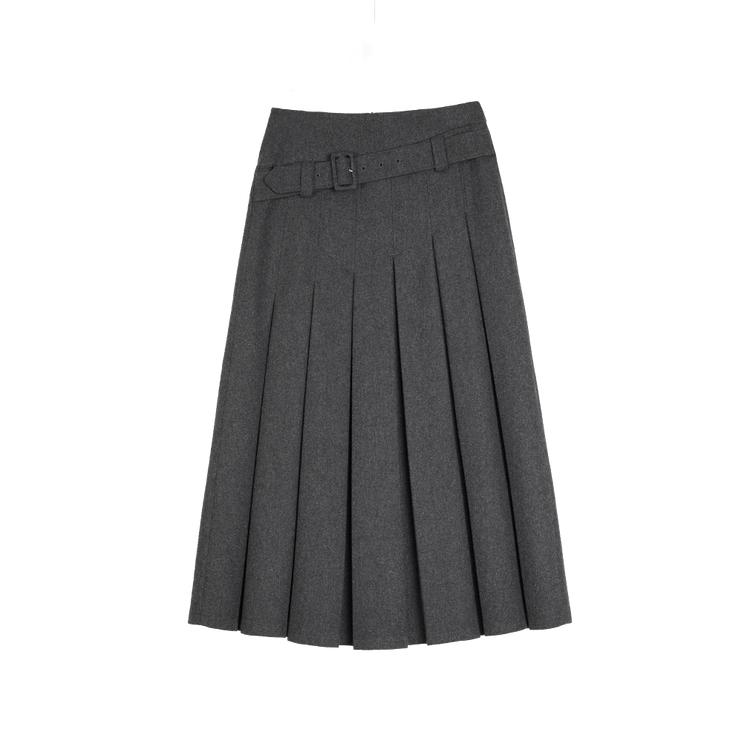 ELLE French Design Minimalist Casual Long Skirt Women skirts Dark-Gray ER49677