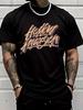 Unisex Summer Cotton Short Sleeve T Shirt Hollow Invasion Dripping Graffiti Letter Print Crew Neck Hip Hop Street Fashion Male Tee