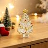 Miniature Christmas Tree Ornaments Glazed Figurine, Glass Pulled Wire Desk Decor, Unique Gifts for Friends Mini Holiday Tabletop Ornament Car