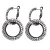 Rhinestone Ear Clips Round Diamond Earrings Elegant Hoop Earrings  Woman Girls