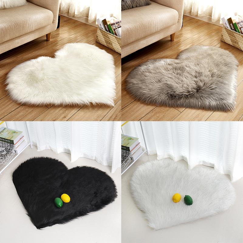 

Бытовой ковер Ковер в форме сердца Коврик из искусственной шерсти Напольный коврик Мохнатый ковер Мохнатый ворс