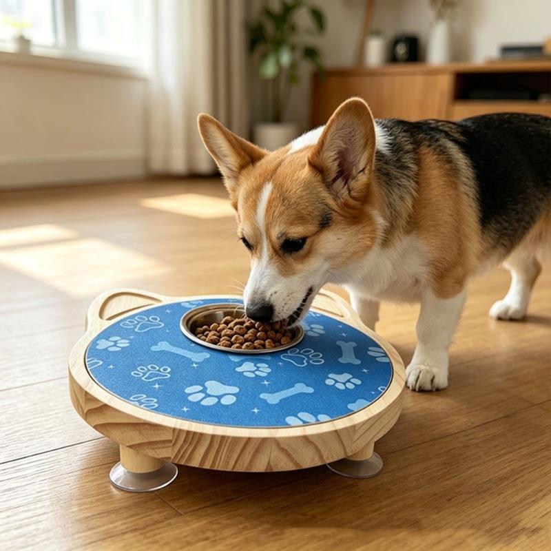 Dog Nail Board With Metal Treat Bowl for Puppies Medium and Large Dogs, Wooden Scratch Station for Indoor Reward Routine and Daily Dog Play