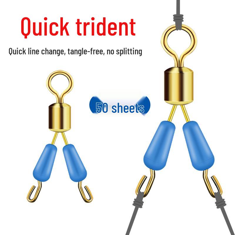 Silicone Anti-Tangle Fishing Line Separator with Double Hook Small 10 pcs