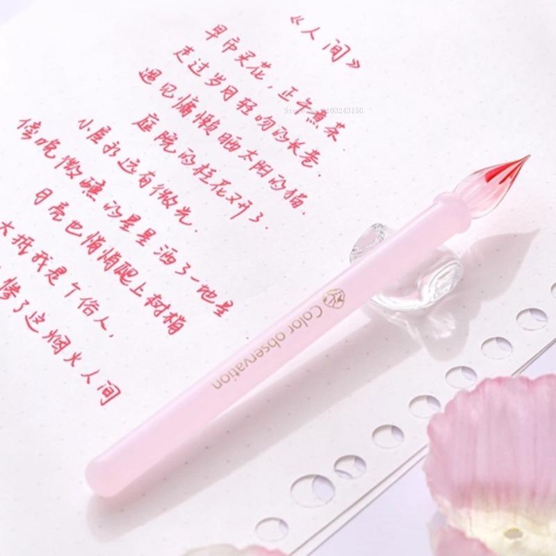 Mini Transparent Colored Glass Dip Pens Gift Box Set Colored Ink Hand Notebook Painting Sketch Line Drawing Pen Writing Supplies