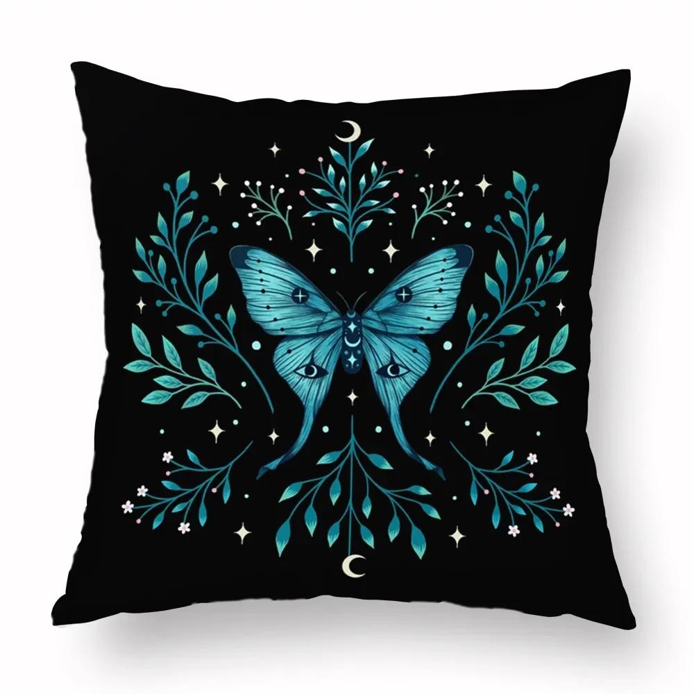 Vikama Moon Phases & Magical Creatures Pillow Covers Pattern Cushion Cover Suitable For Sofa Bedroom Car Pillow Cover Decor