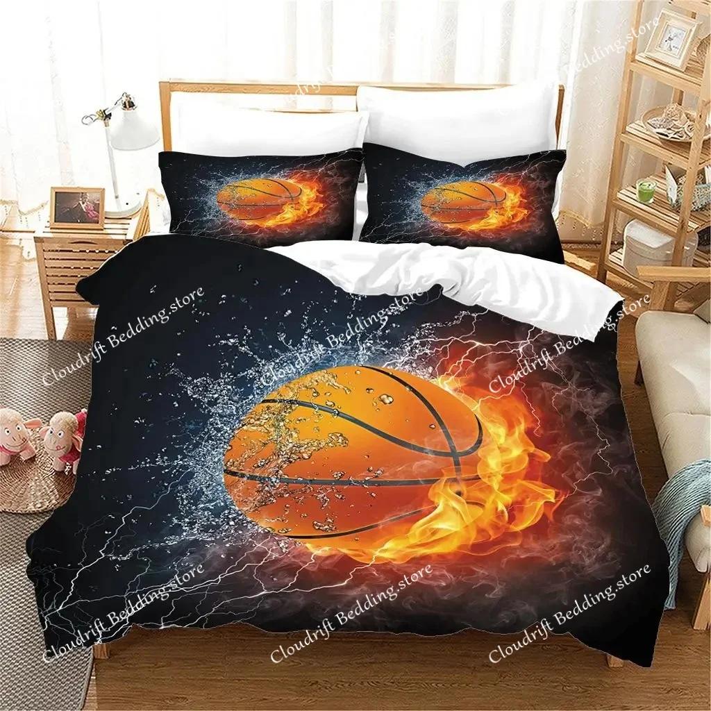 Basketball Duvet Cover Set Hit The Broken Wall Ball Theme Bedding Set For Kids Teens Queen King Size Soft Quilt Cover026
