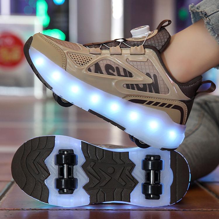 Runaway Shoes, Girls Luminous Shoes USB Charging Led Light Shoes Adult Pulley Shoes