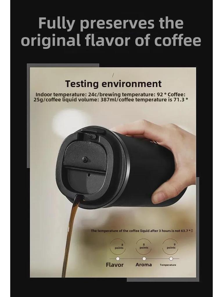 Portable Stainless Steel Insulated Coffee Cup for Men and Women - Elegant, High-Grade, Perfect for Office and Travel