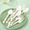 SHUANG YU Disposable Spoons, 50 Individually Wrapped, Thickened Plastic Soup Spoons, for Starch-Based Desserts, Fruit Dishes, Takeout, And Rice