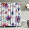 Watercolor Flower Shower Curtain 3D Printed Bath Decor For Bathroom Accessories Set Home Decoration