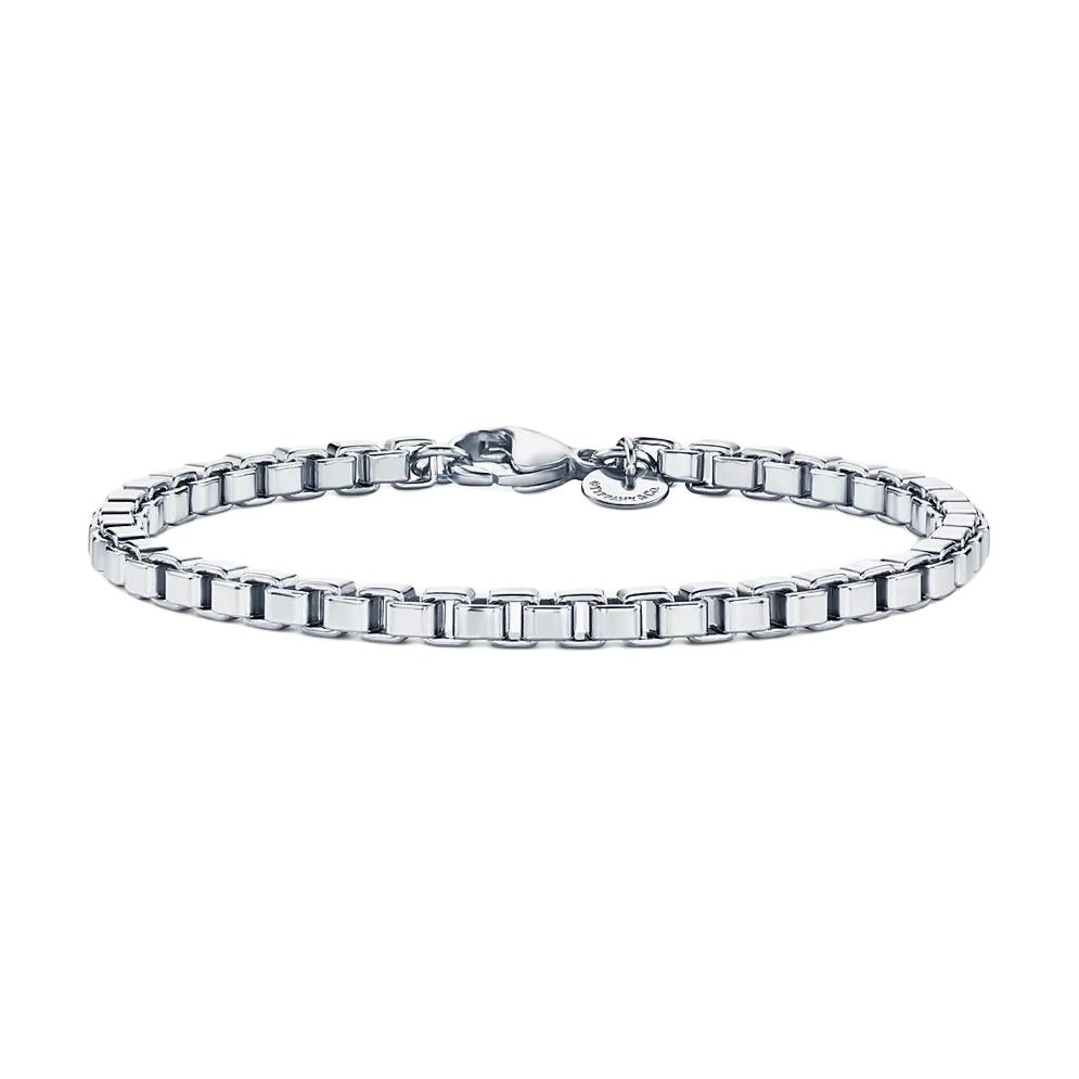 

Tiffany & Co. Серія венеціанського плетіння Дизайн ланцюжка Браслет зі срібла 925 проби Унісекс браслет 60150727 Box,M