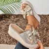 Women's Thick Sole Sandals Solid Color Versatile Bow High Quality Platform