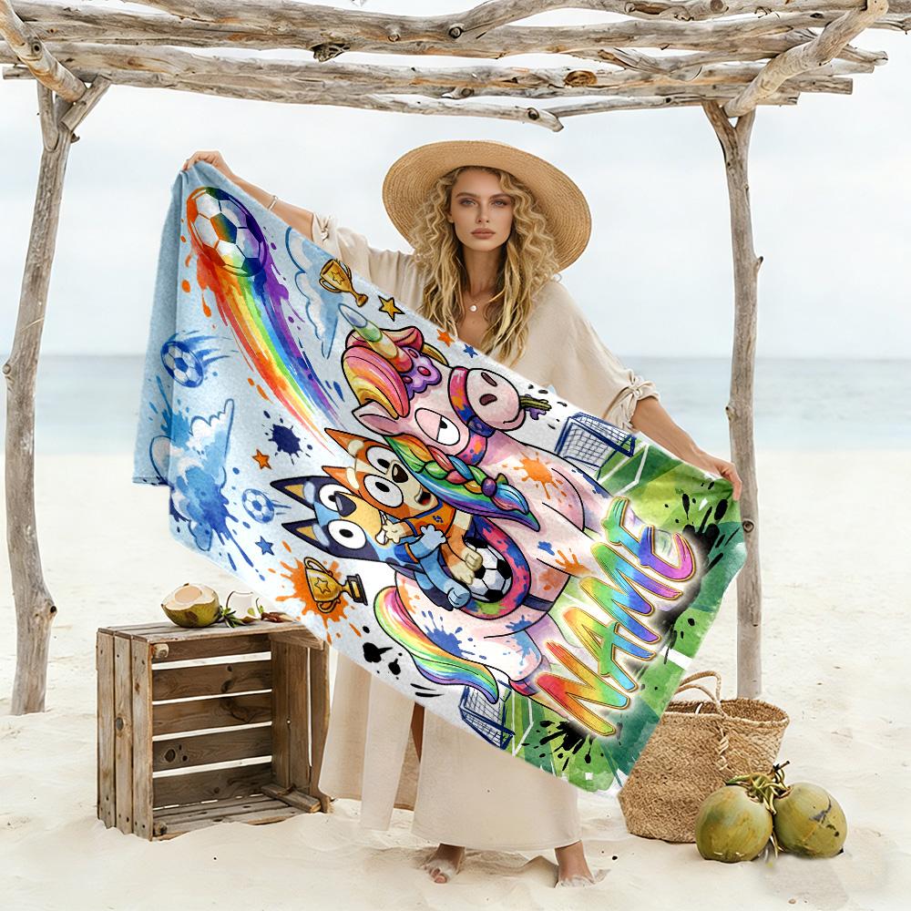 Halloween Friends Personalized Name Beach Towel Soft Durable Quick-Dry Suitable for Swimming Gym Camping Yoga Vacation