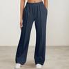 Women's Fashionable Loose Solid Color With Pocket Elastic Waist Sports Casual Pants