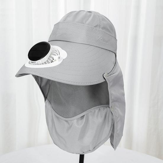 Solviftehatt med nakkelapp UV-beskyttelse Hatt med kjølevifte USB-oppladbar Pustende Herre Dame Sommer Utendørs Bredbremmet Solhatt