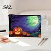 Halloween Storage Bag Bag, with Pumpkin Ghost Pattern Design, Thickened Pencil Case Canvas Cosmetic Organizer, for Travel Stationery And Toiletries