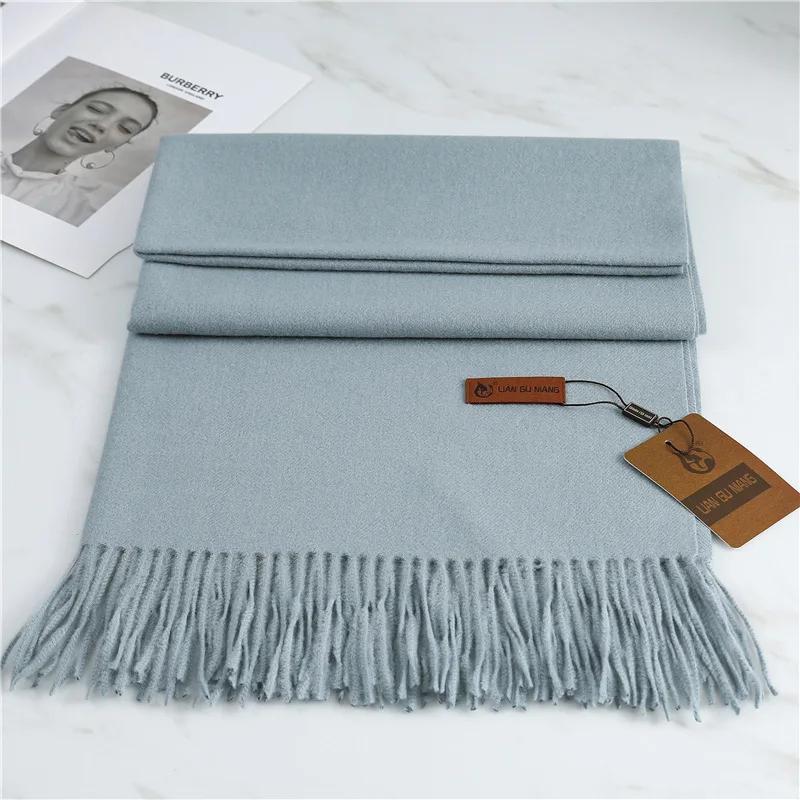 New Imitation Cashmere Thickened Warm Solid Scarf Winter for Men Women Shawl Fashion Neck Bib Long Scarves Headband Muffler