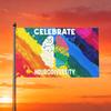 Celebrate Neurodiversity Autism Rainbow Flag with 2pcs Rings, Suitable for Home/Garden/Outdoor/Indoor Use, Multiple Sizes Available. Wall Banner, Post