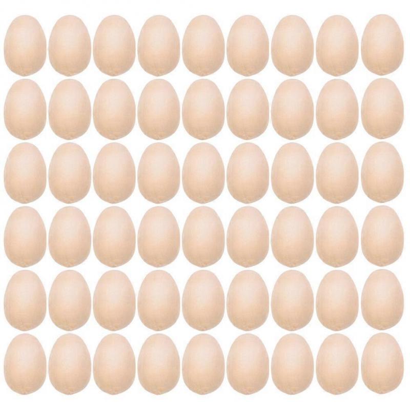 150Pcs Unfinished Wooden Eggs for Crafts, Fake Eggs Wooden Craft Supplies, DIY Decoration Eggs for Easter, Home Decor