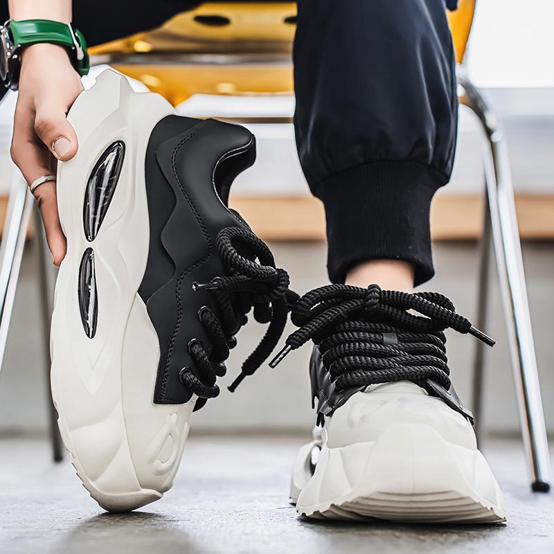 Men's Trend Platform Air Cushion Height Increase Sports Shoes Outdoor Non Slip Breathable Sports Running Shoes