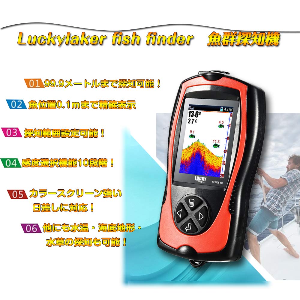 LUCKYLAKER Portable Fish Bass Fish Smelt Fish Finder Finder, Finder,