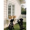 Metal Dog Garden Stakes Set of 2, Cute Puppy Sculpture Outdoor Lawn Art, Weatherproof Yard Decor for Patio, Pet Memorial Gift for Dog Owners