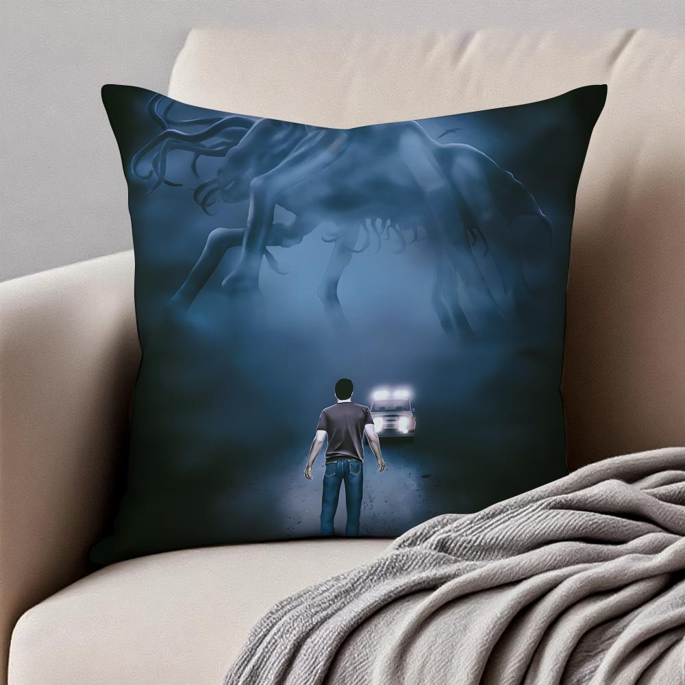 TThe Mist Cushion Cover Pillowcase Antidustmite Invisible Zipper Short Plush Sofa Cushion