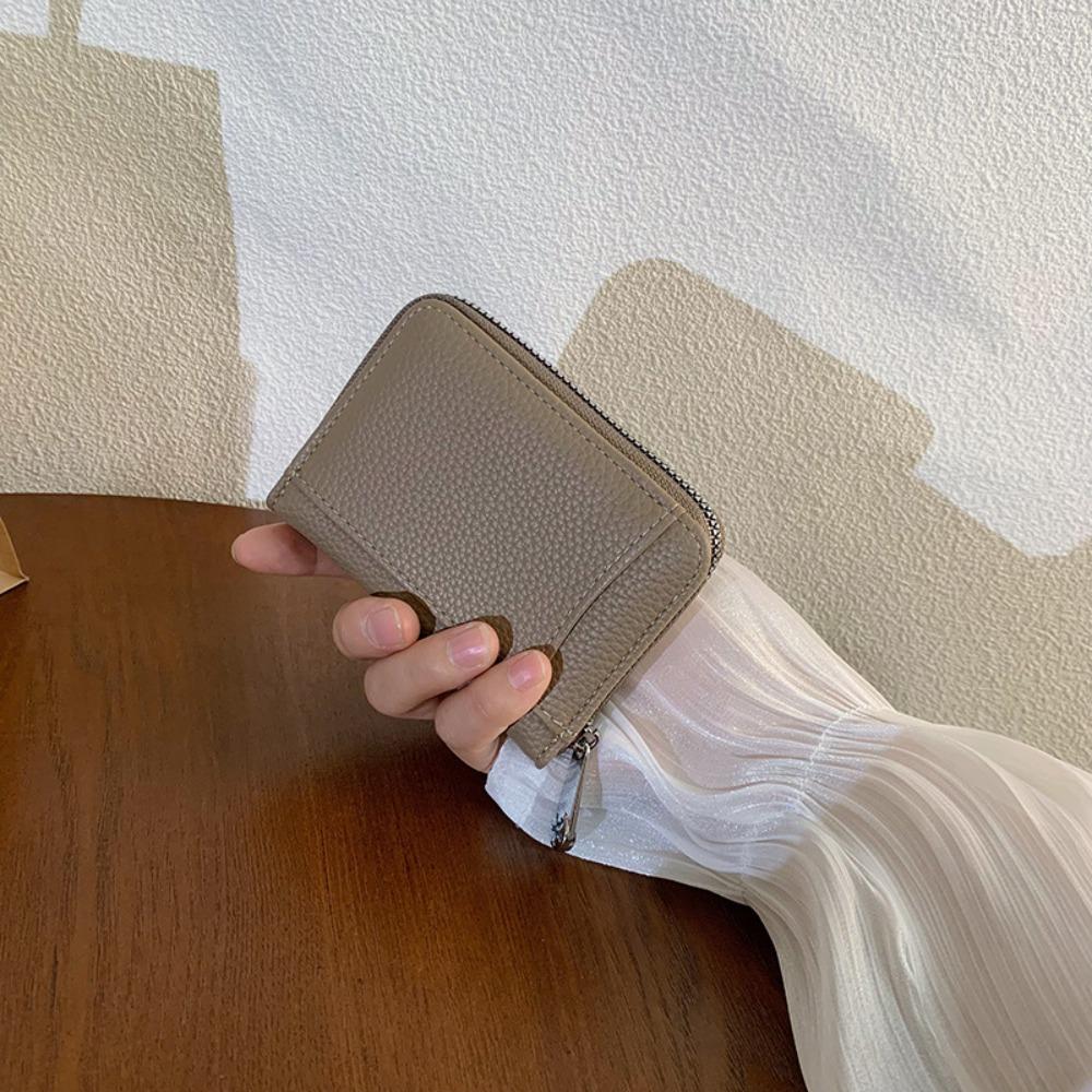 PU Short Wallet Solid Color Women Coin Purses Fashion Leather Card Holder  Ladies хаки