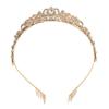 Gold Bridal Crown Fashionable Beautiful Elegant Glittering Wedding Princess Crown for Party