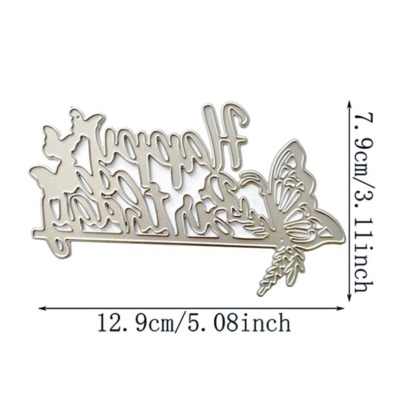 Metal Cutting Dies Butterfly Letter Scrapbooking Decorative Embossing Paper Card