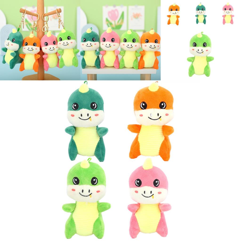 Adorable Mini Dinosaur Plush Keychain Soft Crystal Velvet Stuffed Animal
