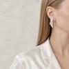 1 Pair Leaf Stud Earrings for Women, Irregular Geometric Metal Leaf Dangle Earrings, Statement Jewelry