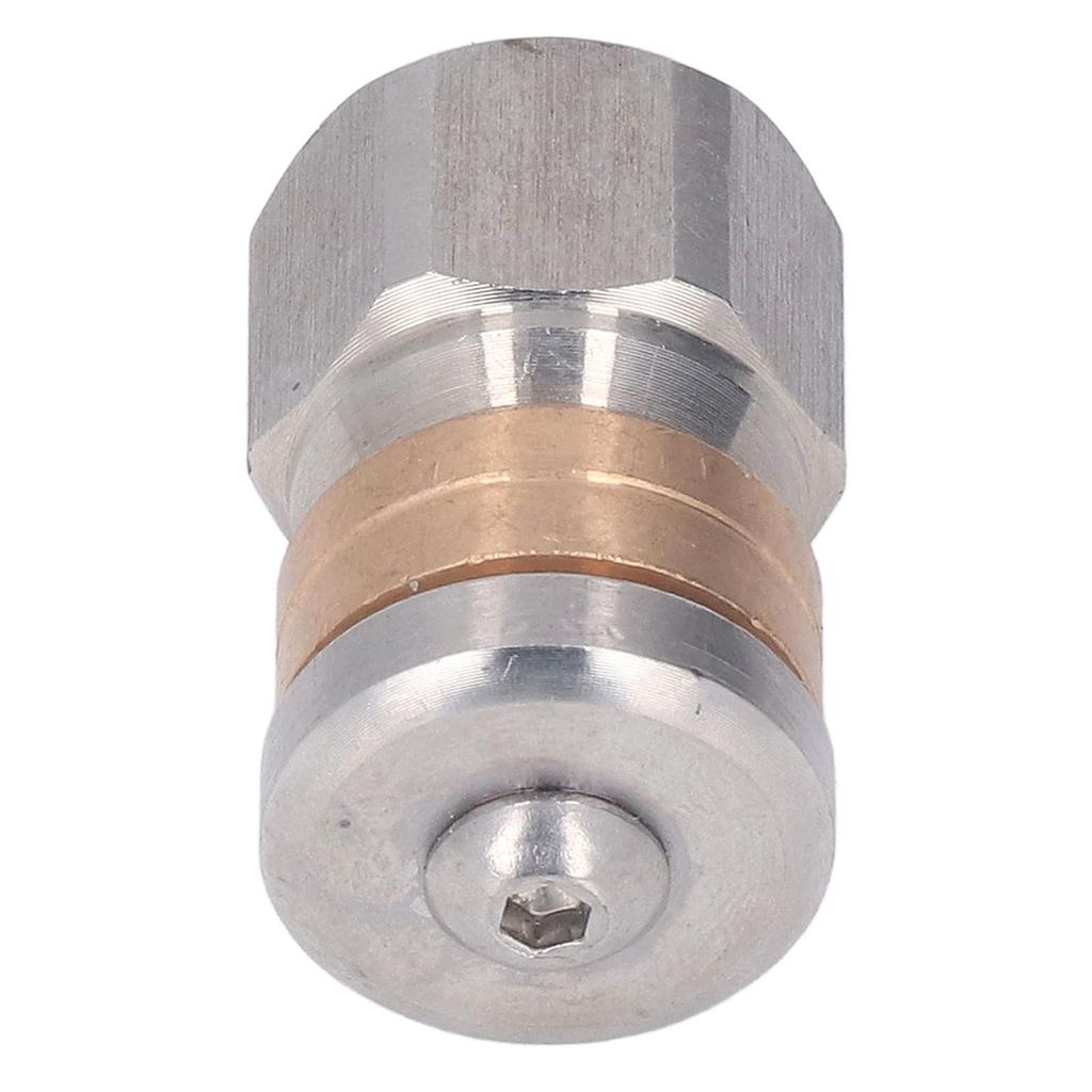Pressure Washer Nozzle Stainless Steel Brass Compact Mini Drain Sewer Nozzle for Hot and Cold Water 5000 PSI G3 8in