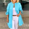 Women's Casual Fashion Solid Color Single Breasted Cardigan Long Sleeved T-Shirt Shirt Jacket