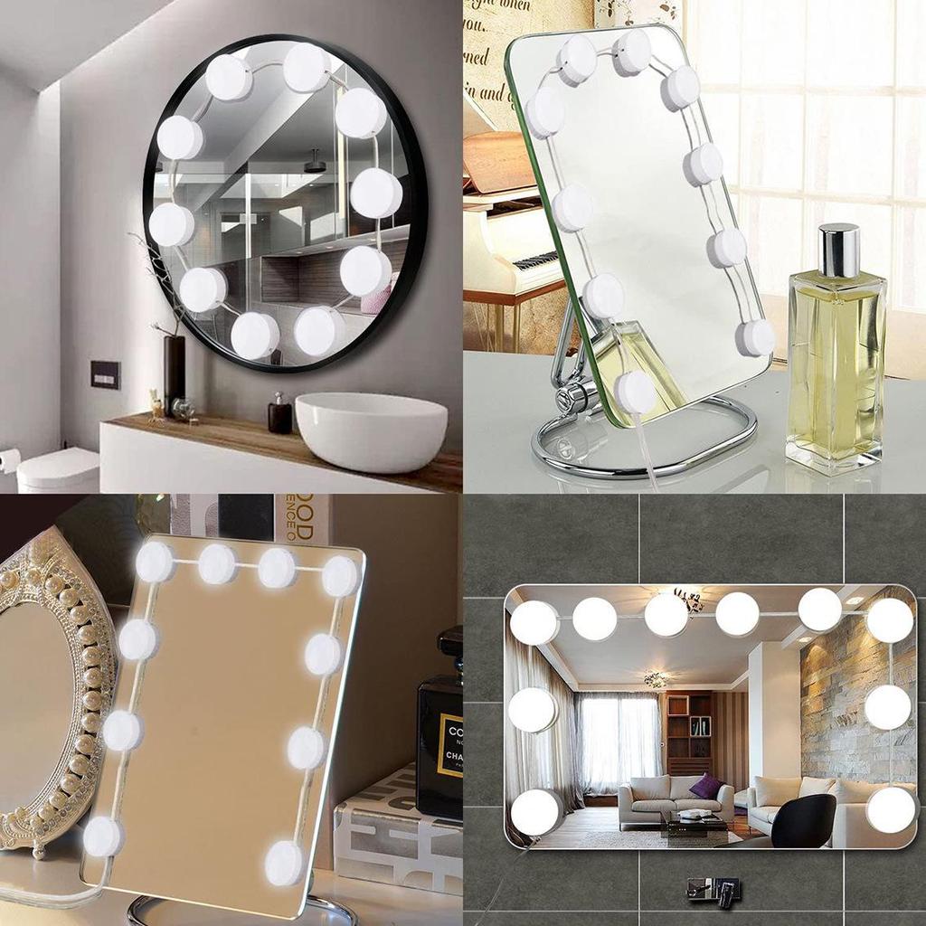 Hollywood 3-Color USB Makeup Mirror Light for Bathroom & Beauty Table