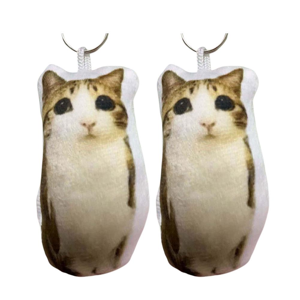 German Kitten Voice Cat Keychain Sound Hanging Decompression Reverses Plush Pendant With Sound Cute Pet Gift Voice Keyring Toy