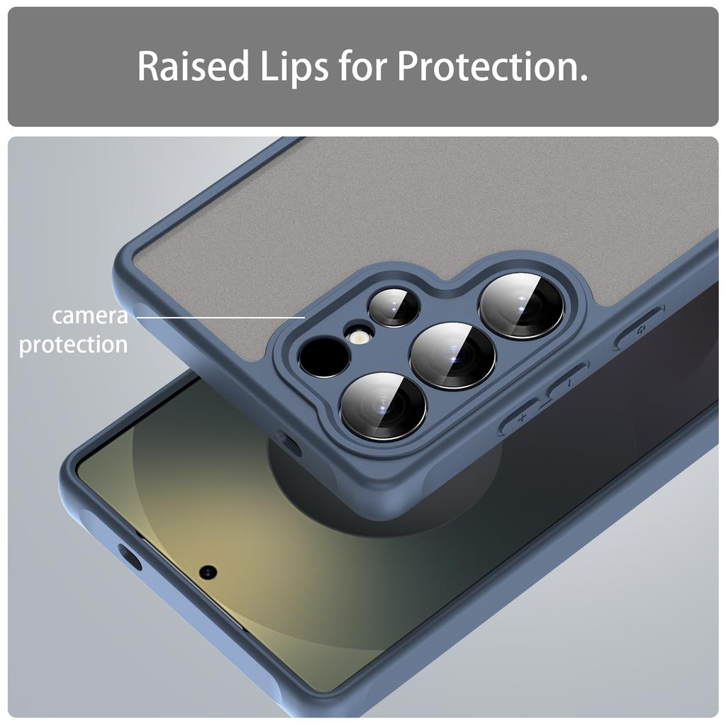 For Samsung Galaxy S25 Ultra Phone Case Drop Proof Airbags Frosted Translucent PC + TPU Back Cover