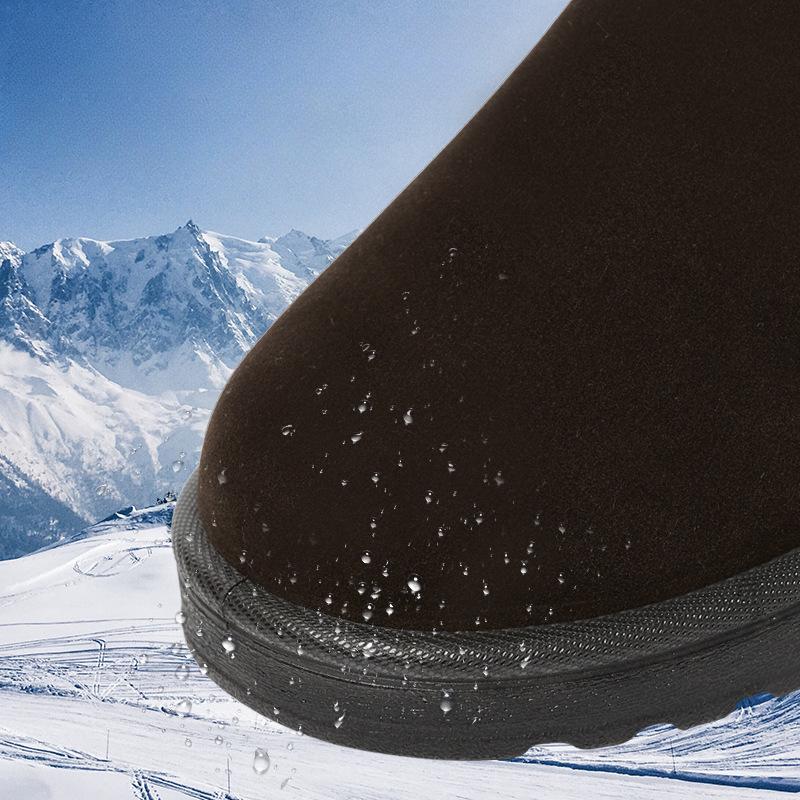 Stivali da Neve Invernali da Uomo Resistenti all'Acqua Stivaletti da Passeggio in Finta Pelle Scamosciata Scarpe Calde con Fodera in Pile di Pelliccia Sintetica Suola Antiscivolo Stivaletti da Neve Corti alla Caviglia per Uomo