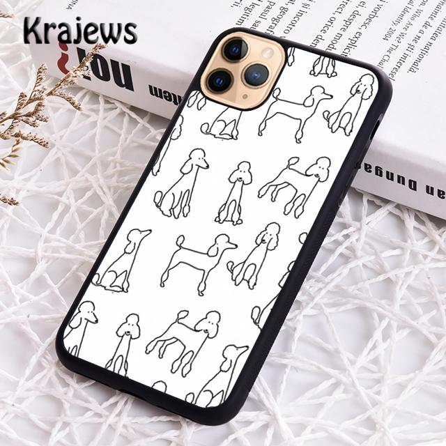 Krajews Cartoon Poodles Pattern Soft Phone Case Cover For iPhone 17 Air 16 15 14 Plus 11 12 13 Pro Max Coque Fundas
