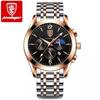 Poedagar 829 Luxury Men Watch Chronograph Quartz Stainless Steel Band Waterproof Luminous Hands Casual Business Wristwatch