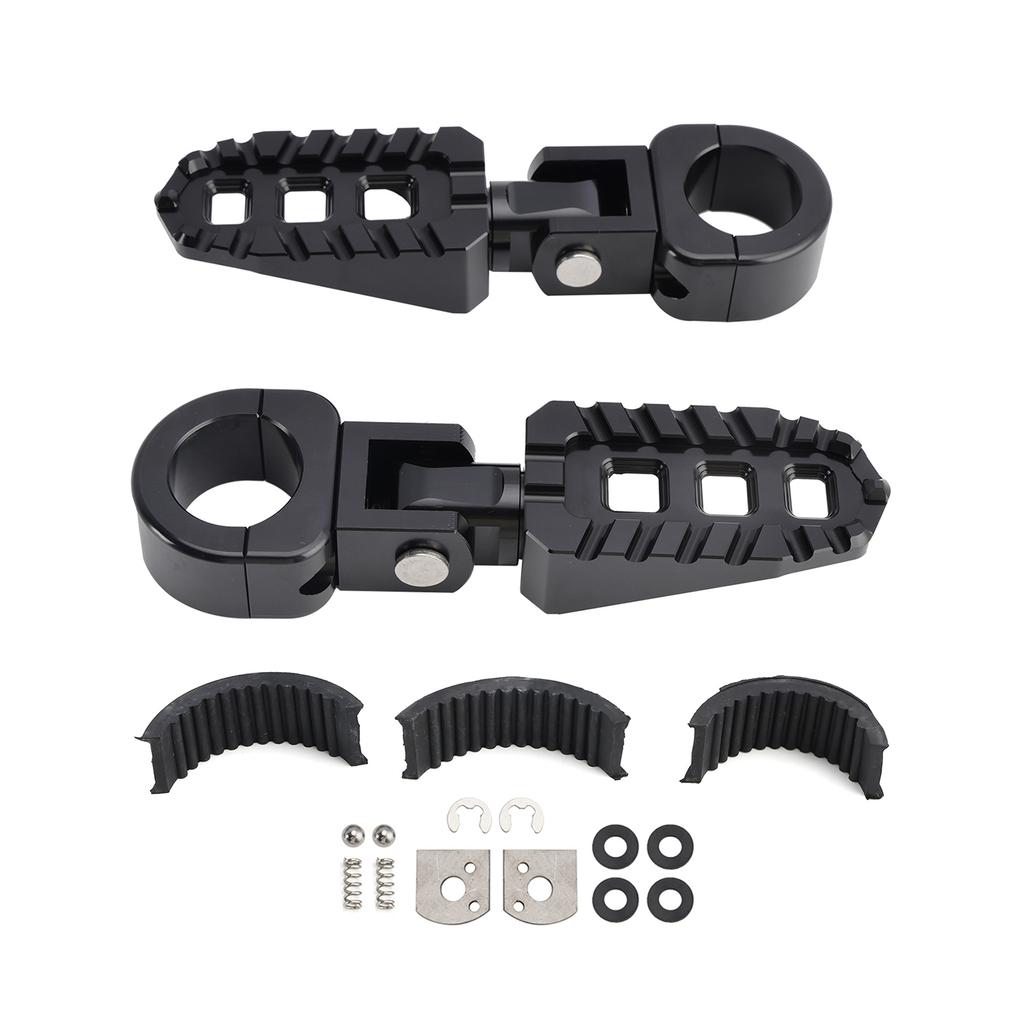 Universal Front Footrests Foot Pegs Fit for Motorcycle with 1.25" Bars