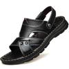 Fashion Summer Men Leather Sandals Genuine Leather Non-slip Men Shoes Slippers Outdoor Thick-soled Beach Shoes Comfor Soft Men Sandalias