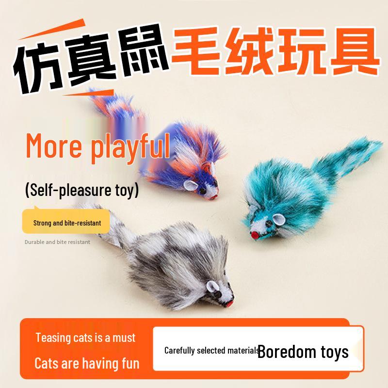 Plush Mouse Cat Teaser Toy for Self-Play