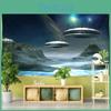 Spaceship Wall Tapestry Interstellar Hanging Scifi Printing Bohemian Hippie Dormitory Study Background Decor