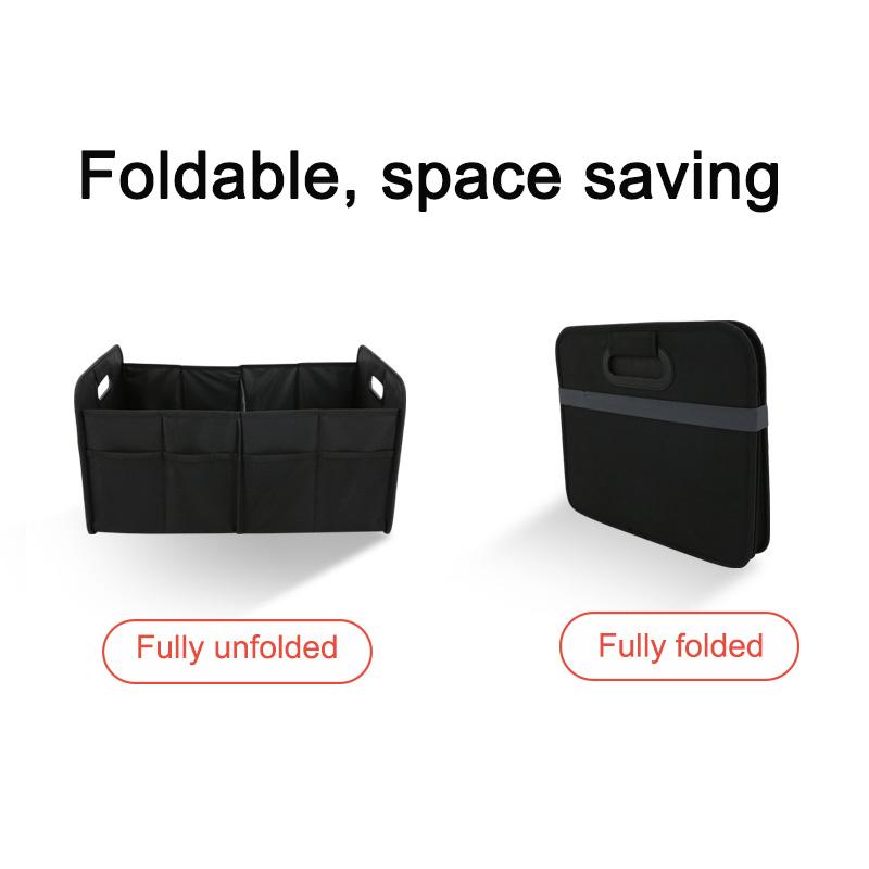 Versatile Oxford Cloth Car Trunk Organizer -Toys Food Storage Bags Box Foldable Storage Box For Vehicle Essentials Accessories