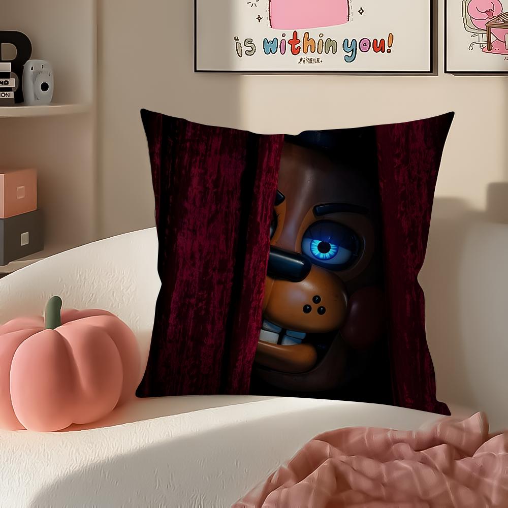 Horror Game FFive Nights At Freddys Cushion Cover Pillowcase Short Plush Invisible Zipper Room Sofa Cushion Cover