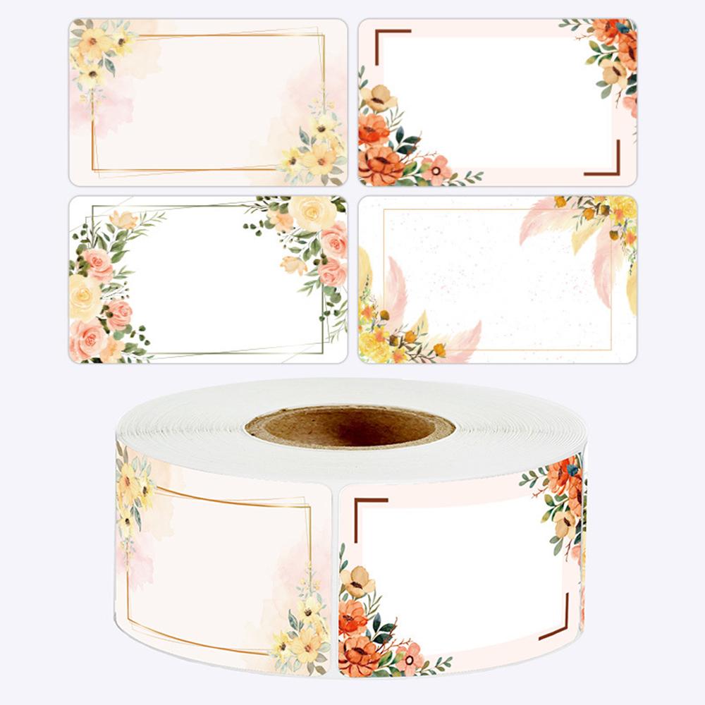 50-250Pcs Flowers Name Labels Kitchen Blank Handwritten Date Stickers Refrigerator Freezer Food Storage Small Business 3*5Cm