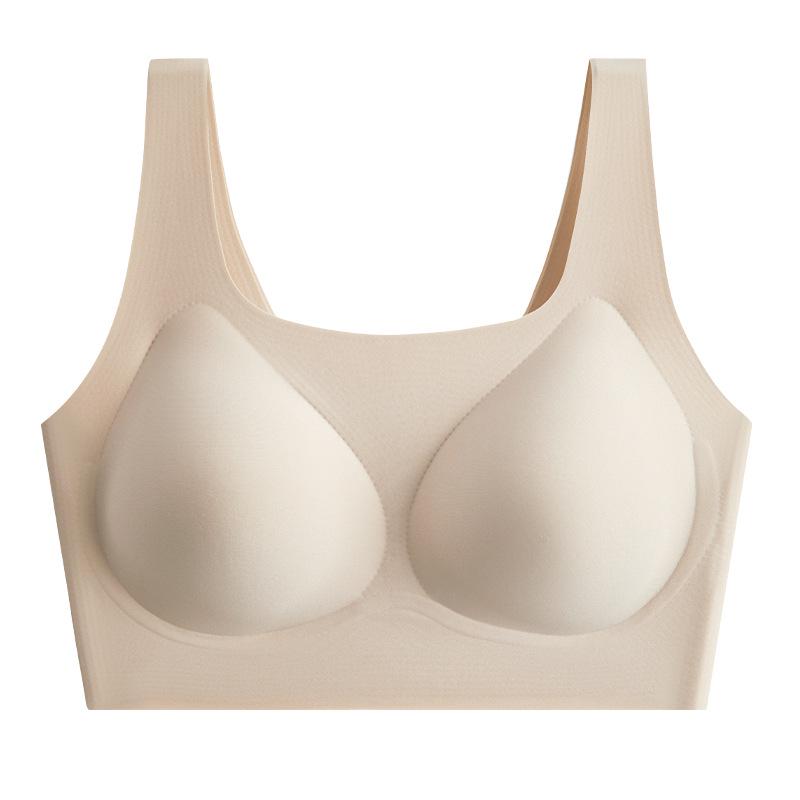 

Women s Anti-Sagging Jelly Soft Bra: One-Piece, Gathered, Side Support, No Steel Ring, High Elasticity, No Cup Movement. One Size (Recommended 85-140 lbs)
