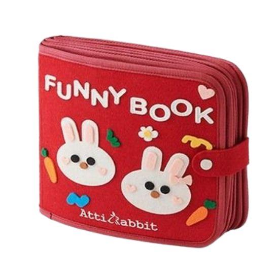 My Funny Soft Cloth Book for Babies - Sensory Development Toy, Crinkle & Squeak Sound, Machine Washable, Early Learning Interactive Book
