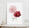 Poster Pink Flowers Vintage